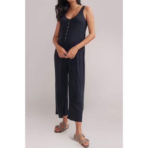 Hatch The Cotton Maternity Nursing Friendly Jumpsuit Black Size XS/S - Picture 1 of 13